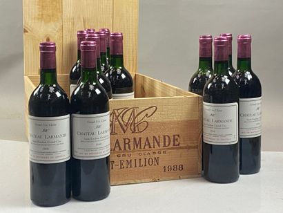 null 12 bouteilles Château Larmande 1988 GCC Saint-Emilion CB (BG/NTL, 3 NLD, 1 déb...