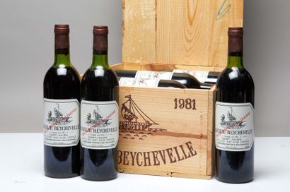 null 12 bouteilles Château Beychevelle 1981 4ème GCC Saint-Julien CB ( 3NTLB)
