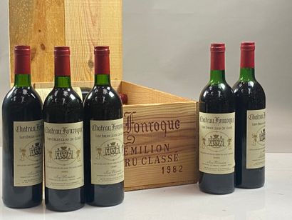 12 bouteilles Château Fonroque 1982 GCC Saint-Emilion...