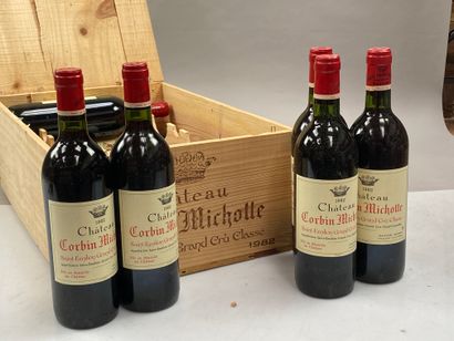 null 12 bouteilles Château Corbin Michotte 1982 GCC Saint-Emilion CB (BG)