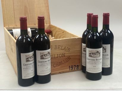 null 12 bouteilles Château Belair 1978 1er GCC B Saint-Emilion CB (BG)