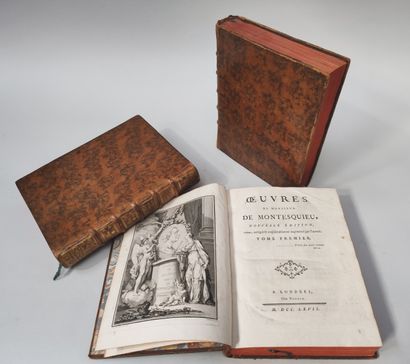 MONTESQUIEU. Oeuvres. Londres, 1767. 3 volumes...