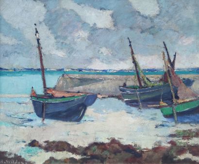 André WILDER (1871-1965)
Bateau à marée basse...