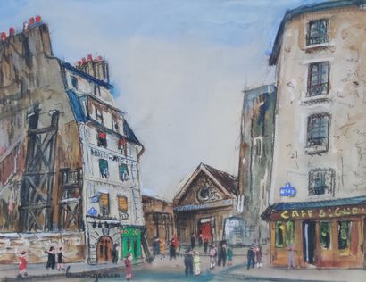 Lucien GENIN (1894-1953)
Rue animée à Paris
Aquarelle...