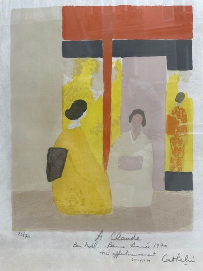 Bernard CATHELIN (1919-2004)
Femmes japonisantes
Lithographie,...