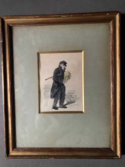 null Paul GAVARNI(1804-1866)
Homme à la casquette tenant une canne et un mouchoir
Dessin...