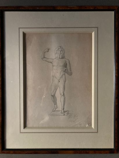 null Set of 3 studies 
Pencil on paper
Young bathers
28.5 x 18 cm (view)
Antique...