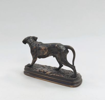 null Alfred DUBUCAND (1828 - 1894) 
Hunting Dog at a Halt
Edition proof in bronze...