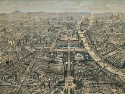 19th century FRENCH SCHOOL 
Map of Paris
Enhanced...