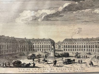 null Ecole FRANCAISE du XVIIIème siècle
Vue de la place Louis Le Grand 
Vue du palais...