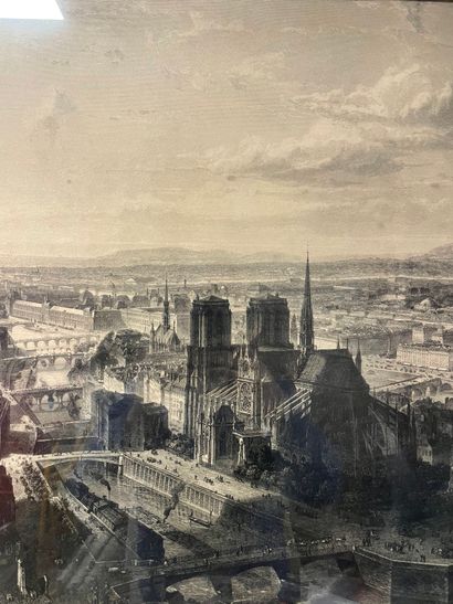 null Ecole Française du XIXème siècle 
Vue de Notre Dame
Estampe
73,5 x 119.5 cm...