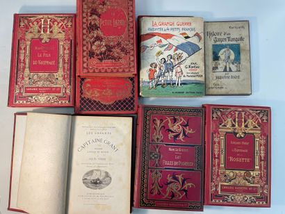 Lot of nine books
Including Jules Verne,...