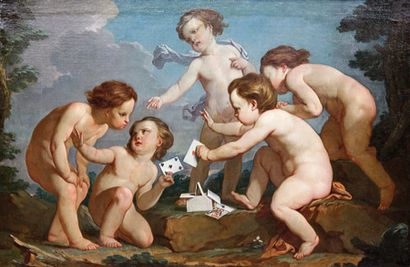 null Hyacinthe COLLIN de VERMONT (attribué à) (Versailles 1693-Paris 1761) Amours...