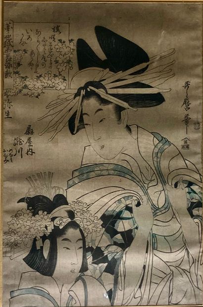 Ensemble de quatre estampes japonaises
Courtisanes...