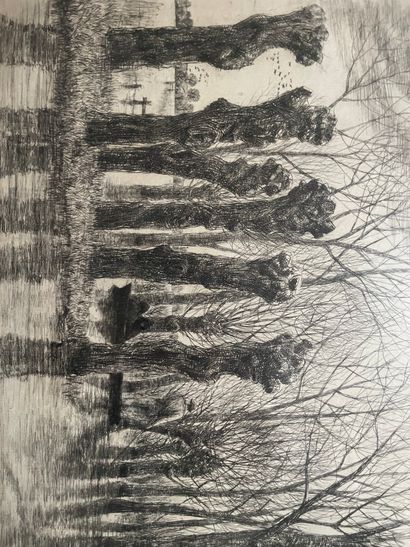 Jean FRELAUT(1879-1954)
Walk in the marshes
Etching,...