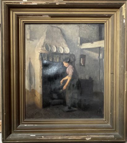 Henri VILLAIN (1878-1938)
Femme dans un intérieur
Huile...