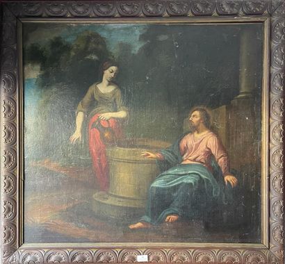 null Ecole française du XVIIème siècle
Le Christ et la samaritaine
Huile sur toile
83.5...