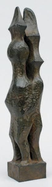 Pierre MERLIER (1931) LE COUPLE Épreuve en bronze, fonte d'édition originale à patine...