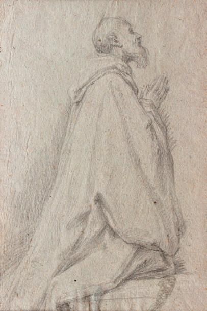 GRAZIANI Ercole Le jeune (Attribué à) (Bologne 1688-1765) Religieux agenouillé en...