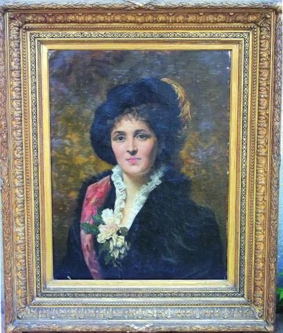 «Madame Elie MARTIN» Très beau et grand portrait,...
