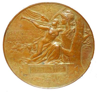 Médaille nominative originale en cuivre de...