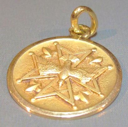 null Médaille protestante en or jaune. 3.50 g