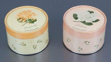 CHÉRAMY «Gardenia» - «Honeysuckle» - (années 1950) 2 importantes boites cylindriques...