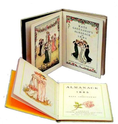 null Deux rares Almanach illsutrés par Kate GREENAWAYS (1891 et 1885) Très bel état...