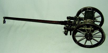 null Chariot de munitions d'une pièce d'artillerie en acajou et métal. (circa 1880)...