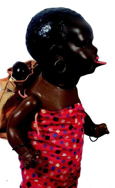 null «Négresse à plateau» Rare bébé noir représentant une femme noire avec bouche...