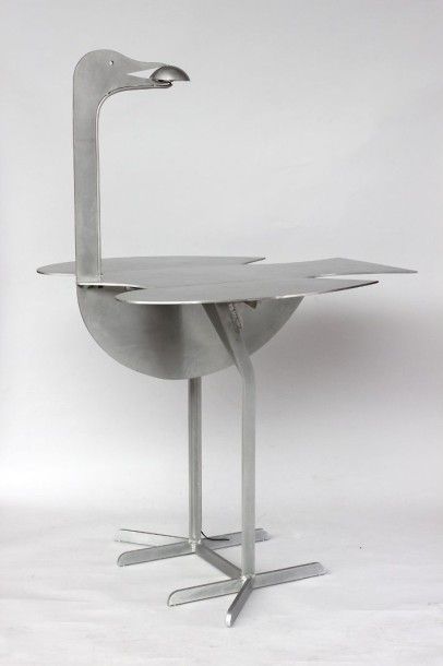 null  François Xavier LALANNE (1927-2008)
Table " Oiseau d'argent "  formant lampe,...