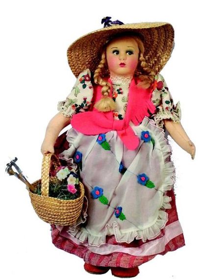 null «La Jardinière», Petite poupée en feutrine de fabrication italienne de la maison...
