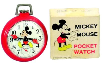 null MICKEY Mouse Pocket Watch, Fabrication américaine par BRADLET, e état de marche...