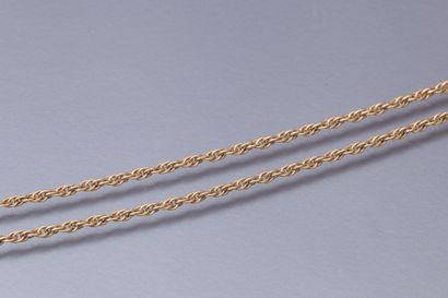 null Chaîne en or jaune 750°/00 (tête d'aigle) maille corde. 4.60 g. L: 45 cm