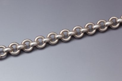 null Bracelet en argent 925 (Minerve) à maillons ronds. 34.40 g. L: 20 cm
