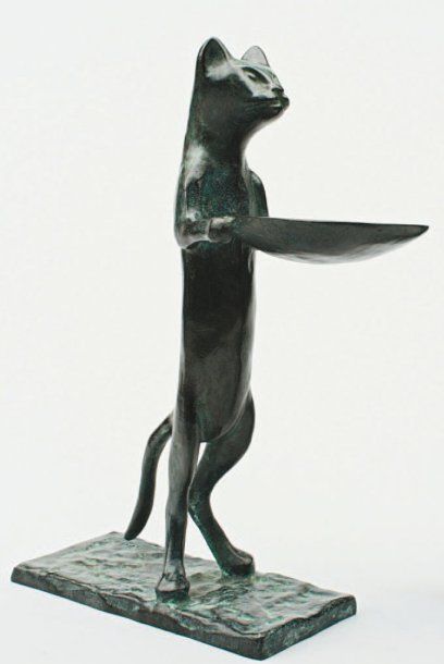 Diego GIACOMETTI (1902-1985) Le chat, maître d'hôtel Épreuve en bronze d'édition...