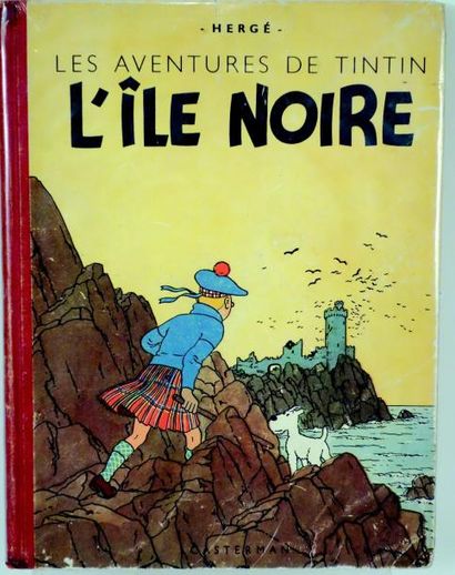 null «L'Ile Noire» par HERGE (Editions Casterman) (1942 ???) en noir et blanc avec...