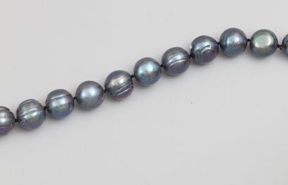  Bracelet de perles de culture grises teintées