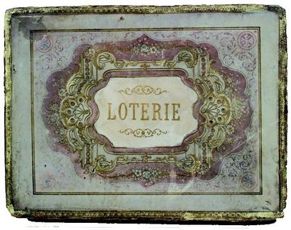 null «LOTERIE» beau coffret contenant une loterie enfantine avec cadran et nombreux...