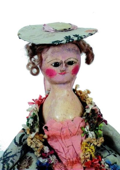 null Très belle poupée ancienne en bois de fabrication anglaise avec yeux en verre...