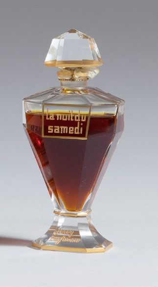 SEREY La Nuit du Samedi - (1932) Elégant flacon amphore moderniste en cristal incolore...