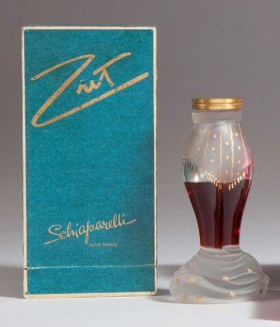 SCHIAPARELLI Zut - (1948) Flacon surréaliste en verre incolore pressé moulé partiellement...