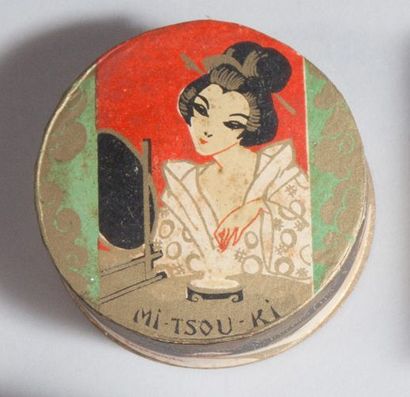 Gismonda Mi-Tsou-Ki - (années 1920) Boite de poudre cylindrique forme tambour en...