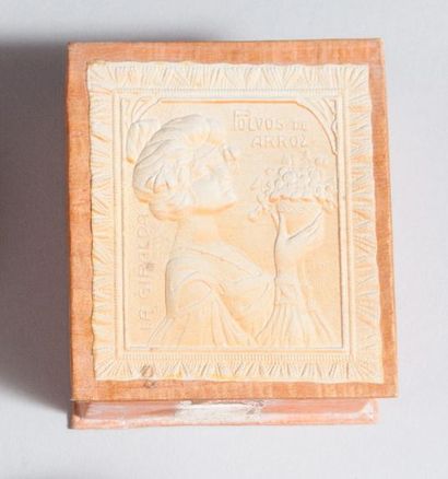 La Giralda Polvo de Arroz - (années 1900) Rarissime boite de poudre cubique en carton...