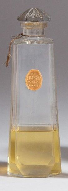 Gueldy Le Triomphe & Nazir - (années 1920) 2 flacons en verre incolore pressé moulé...