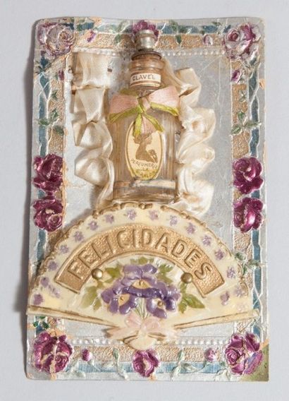 Perfumeria La Giralda Clavel - (années 1920 - Chili) Rarissime carte postale polychrome...