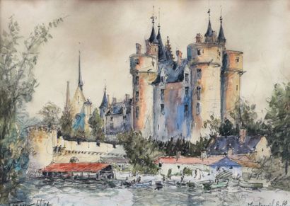 FRANK WILL (1900-1951) 
Le château de Montreuil Bellay
Aquarelle signée en bas à...