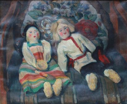 Osip Emmanuelovitch BRAZ (1873-1936) 
Les poupées russes,1933
Huile sur toile signée...