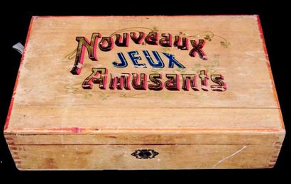 null «Nouveaux Jeux Amusants» boîte contenant 16 boîtes de jeux divers anciens en...