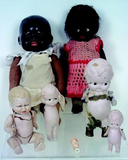 null Groupe de diverses petites poupées accidentées de fabrication allemande. H de...